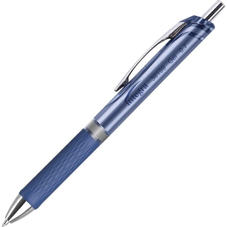 Integra Pen, Gel, Retractable, 0.7mm, 12/DZ, Blue Ink/Grip/Accents PK ITA36200